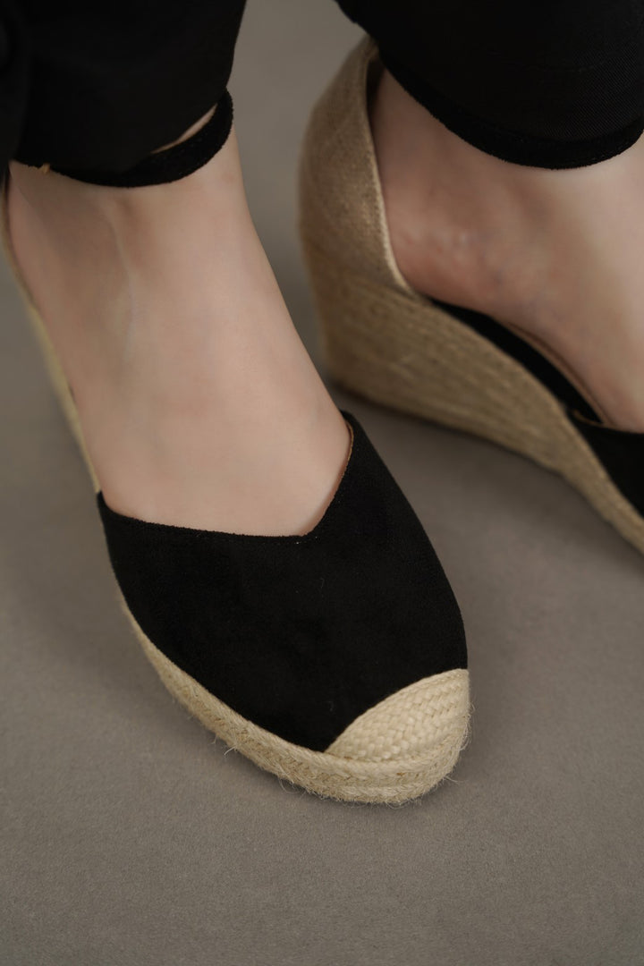 BLACK CLASSIC ESPADRILLE WEDGE