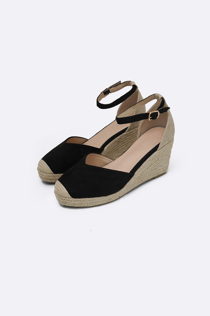 BLACK CLASSIC ESPADRILLE WEDGE