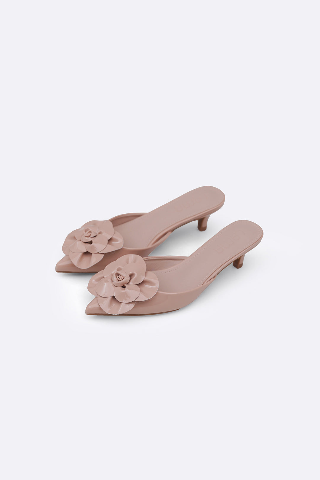 NUDE FLOWER MINI HEELS