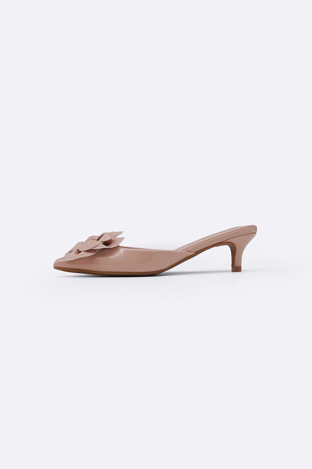 NUDE FLOWER MINI HEELS