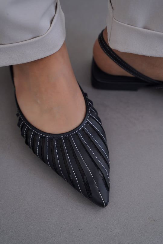 BLACK HORIZON SLINGBACKS