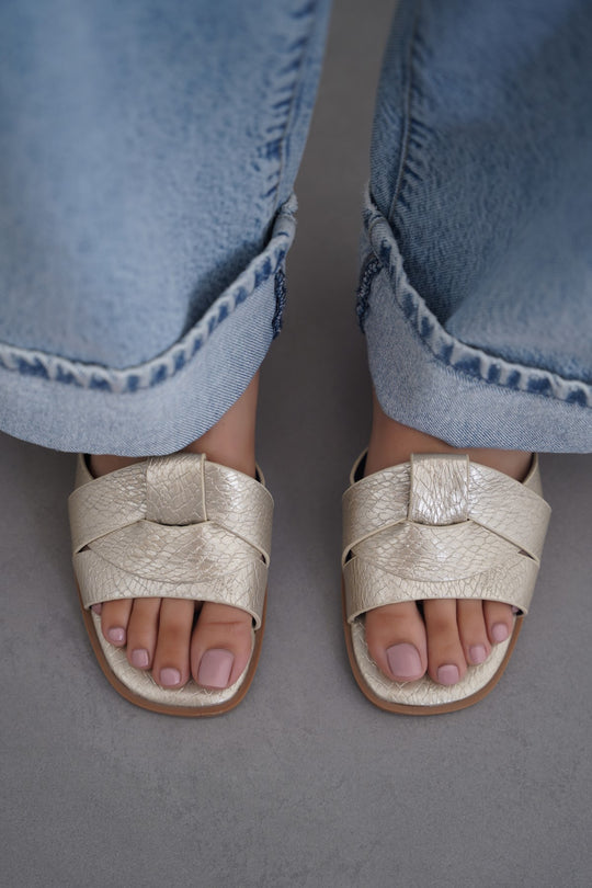 GOLD PYTHON GLAZE SLIDES