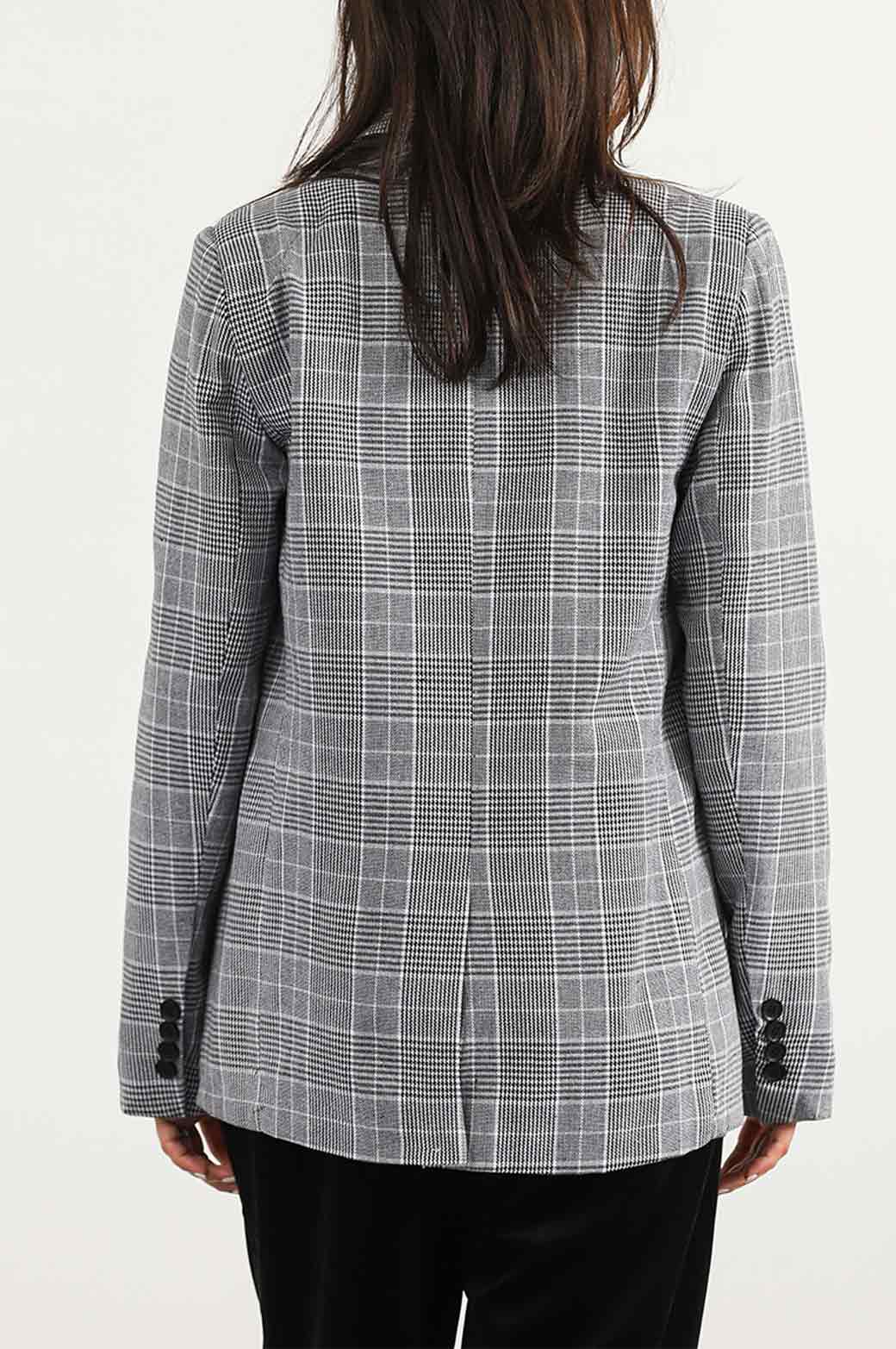 GREY BASIC CHECK BLAZER
