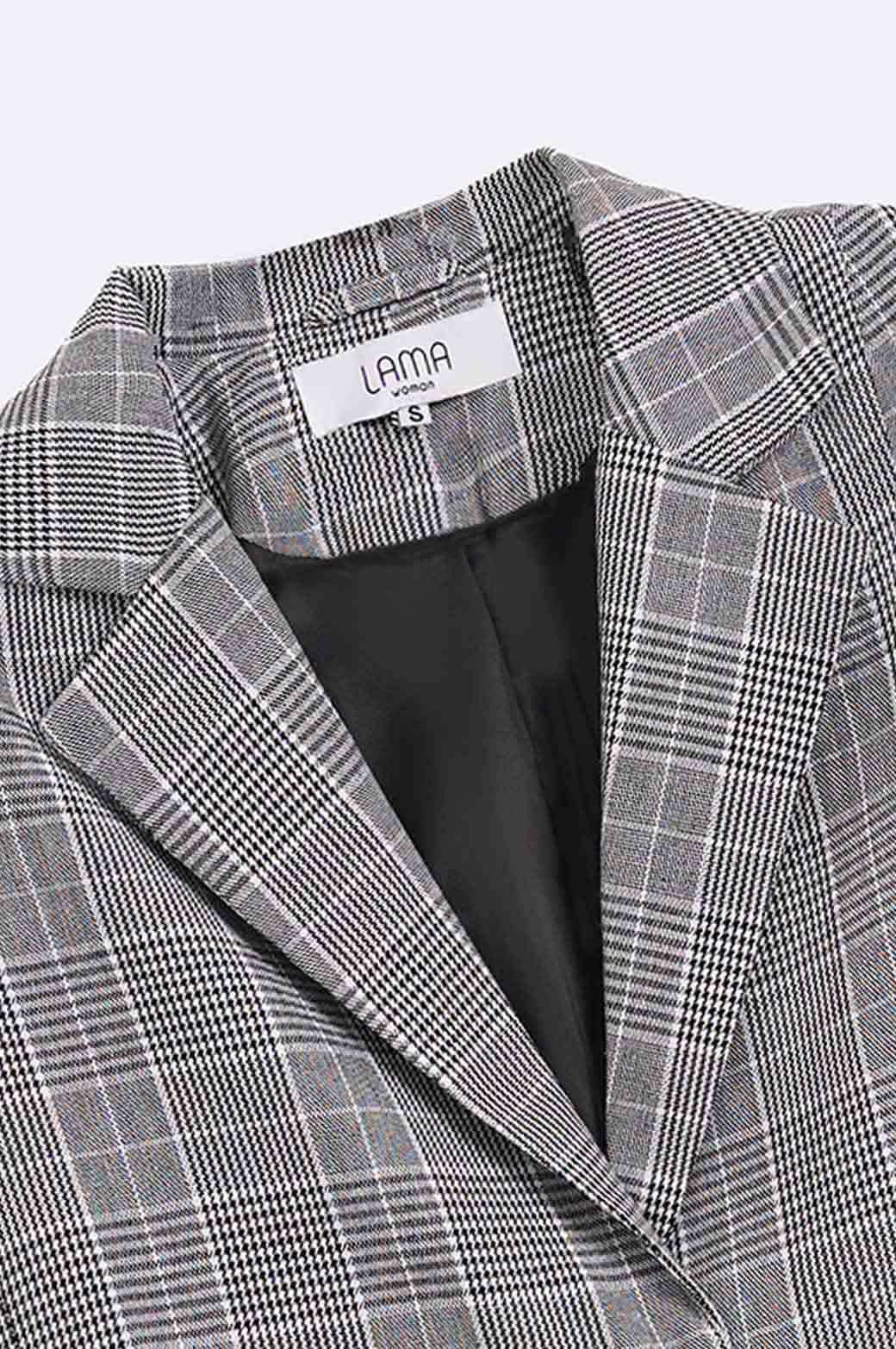 GREY BASIC CHECK BLAZER