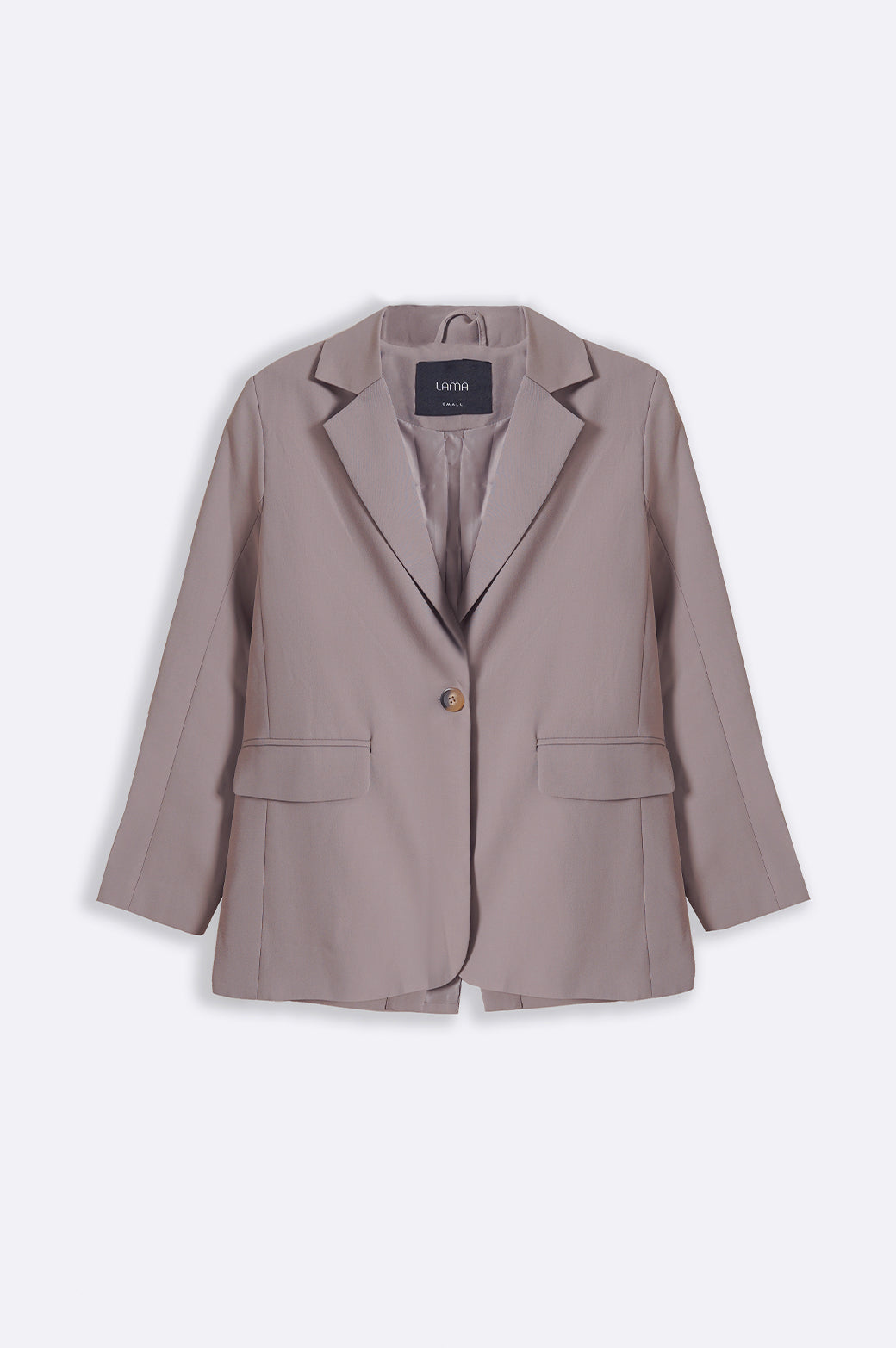 BEIGE BASIC SINGLE-BUTTON BLAZER