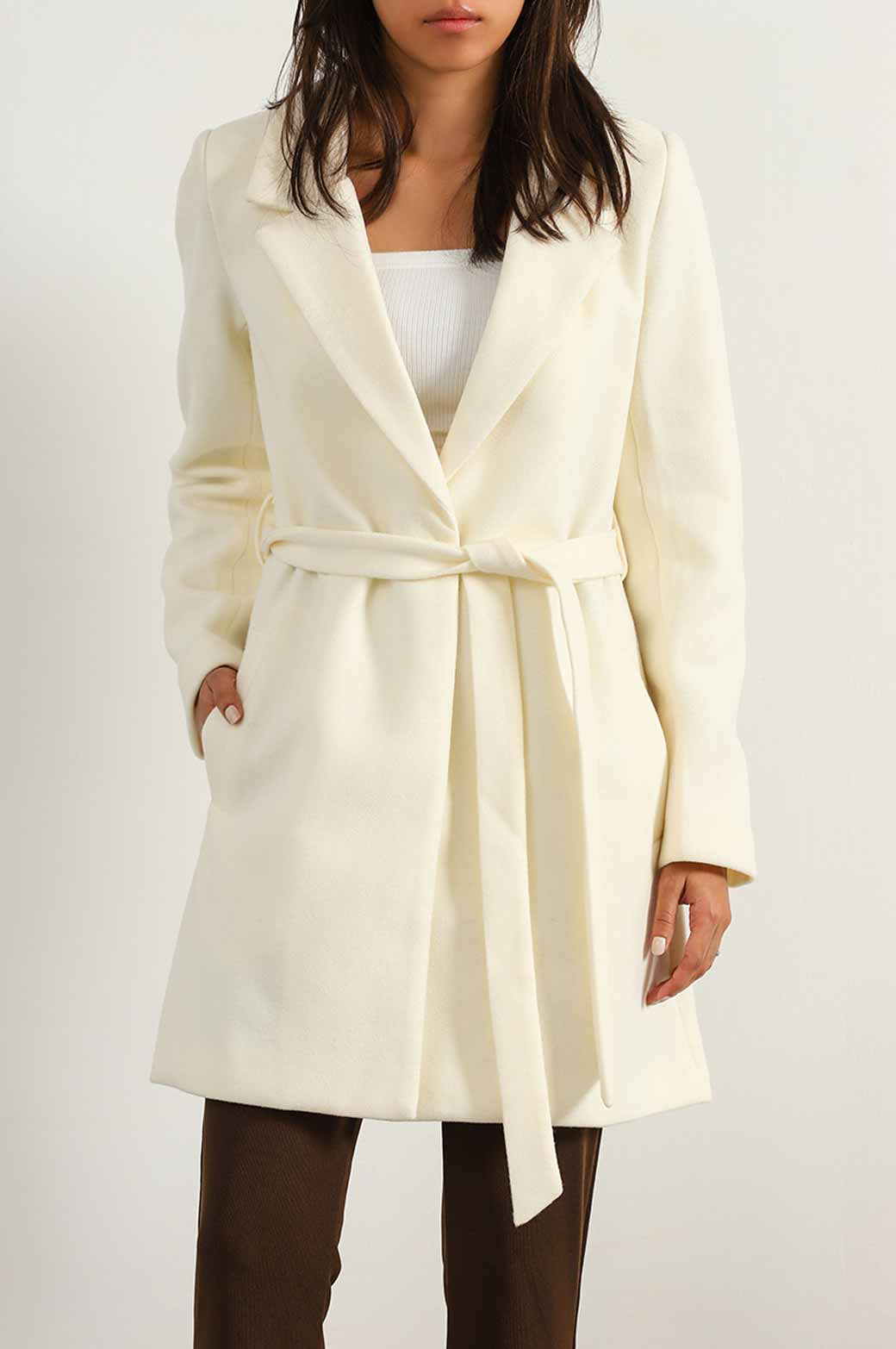 CREAM LILY MID-LENGTH COAT