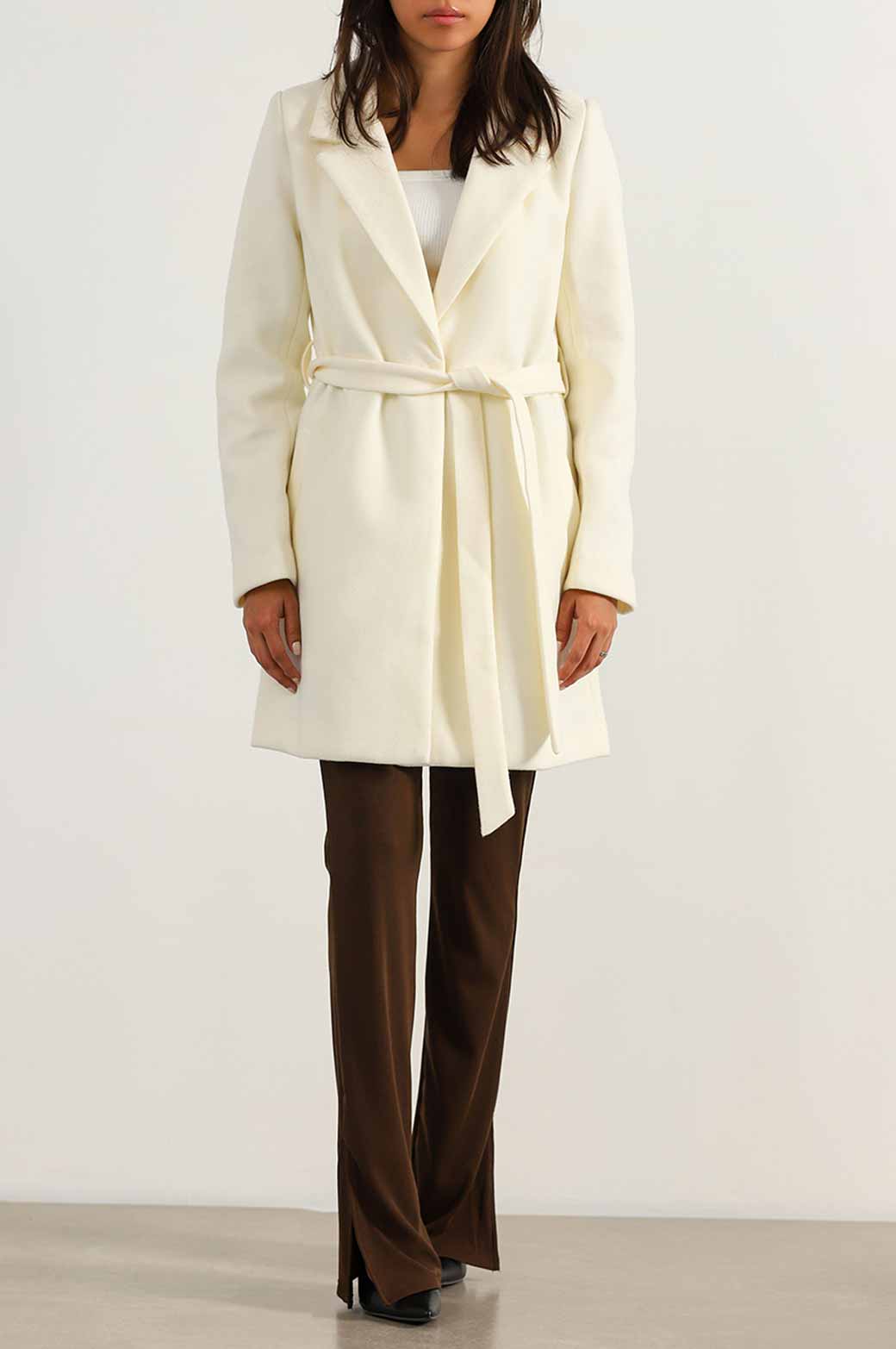 CREAM LILY MID-LENGTH COAT