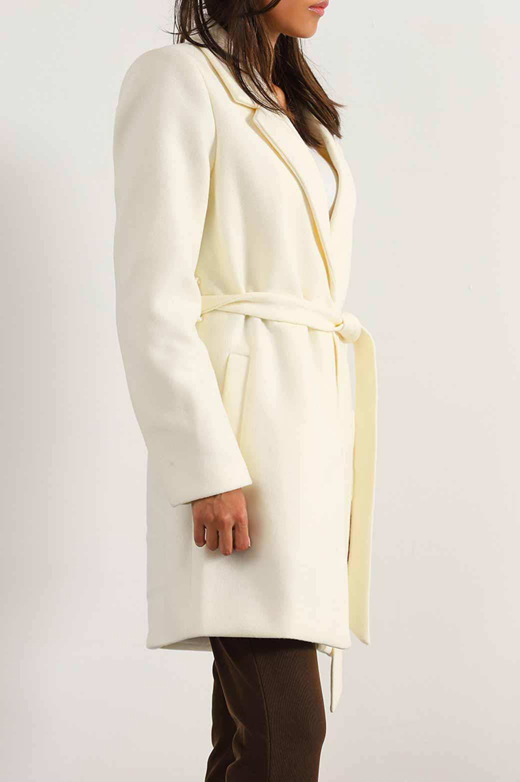 CREAM LILY MID-LENGTH COAT