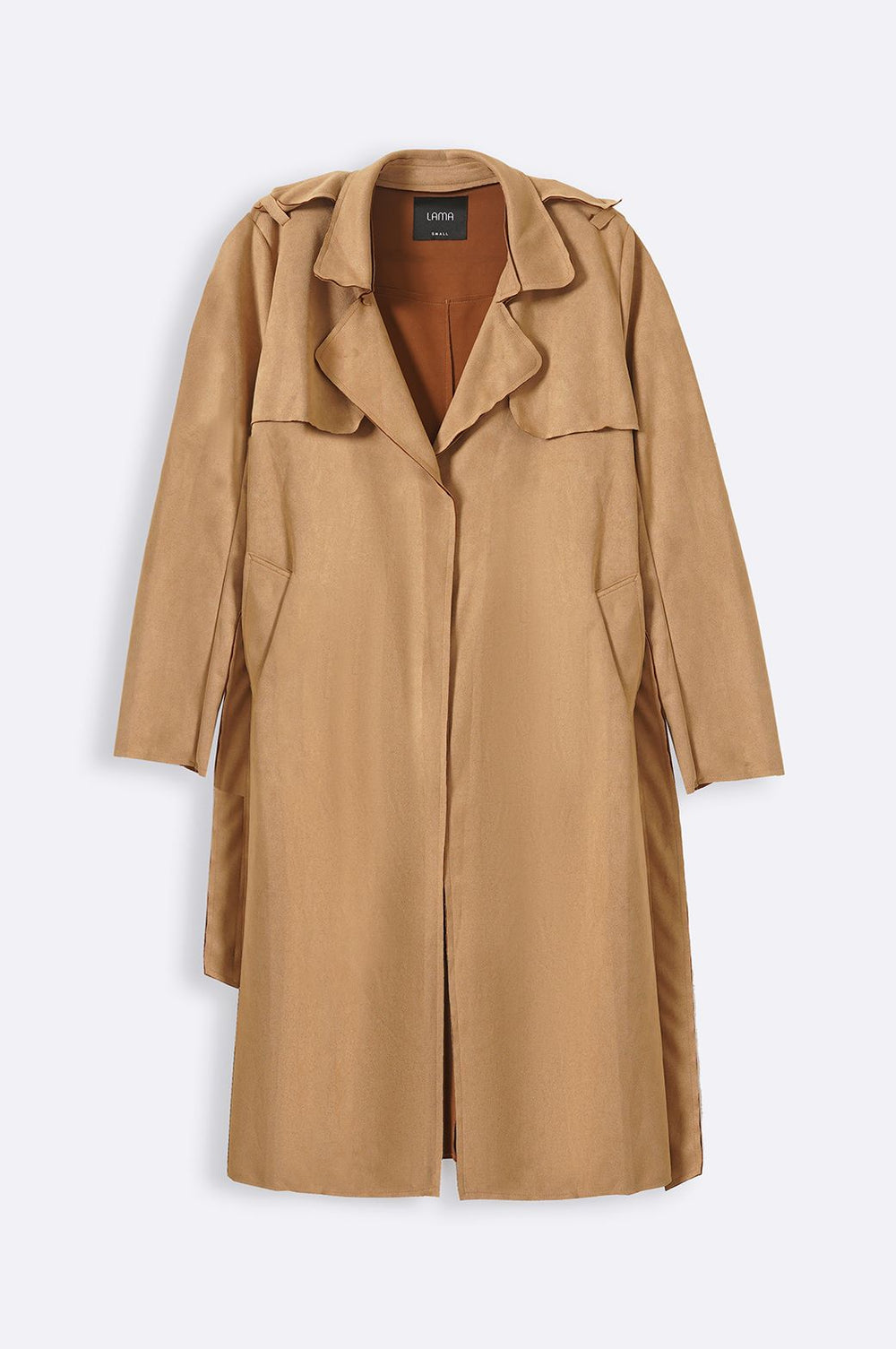 CAMEL SUEDE TRENCH COAT