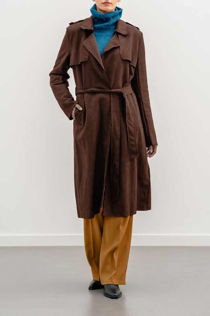 SUEDE TRENCH COAT