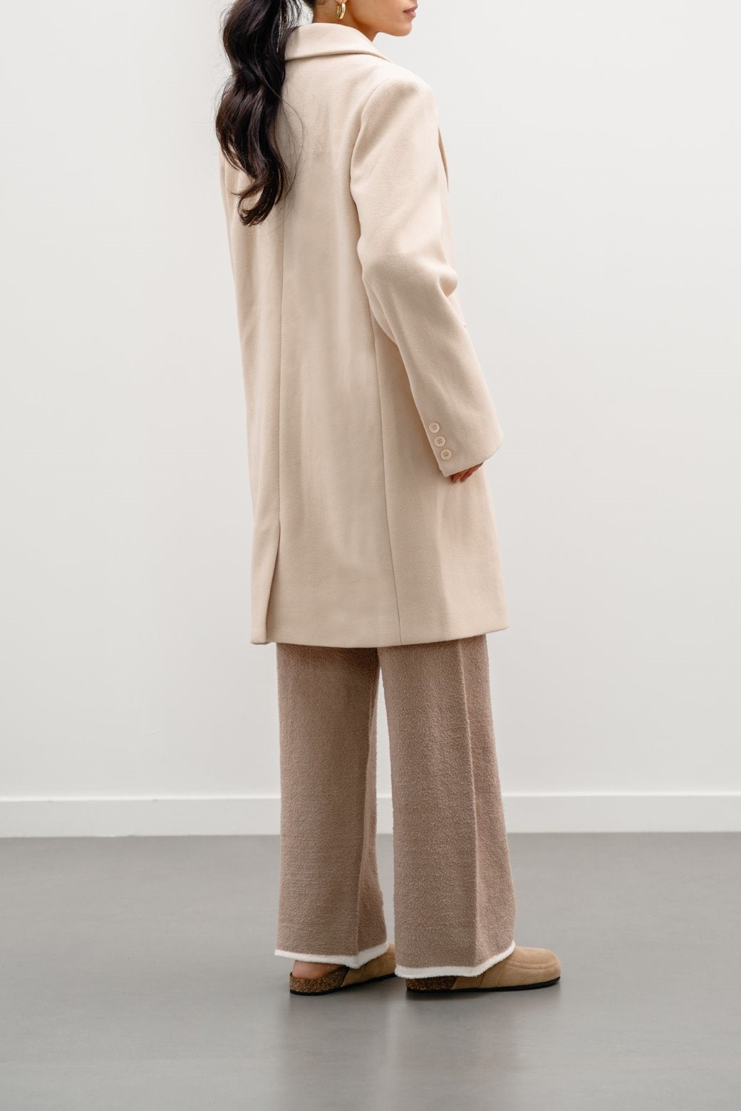 BEIGE RIZA DOUBLE BREASTED COAT