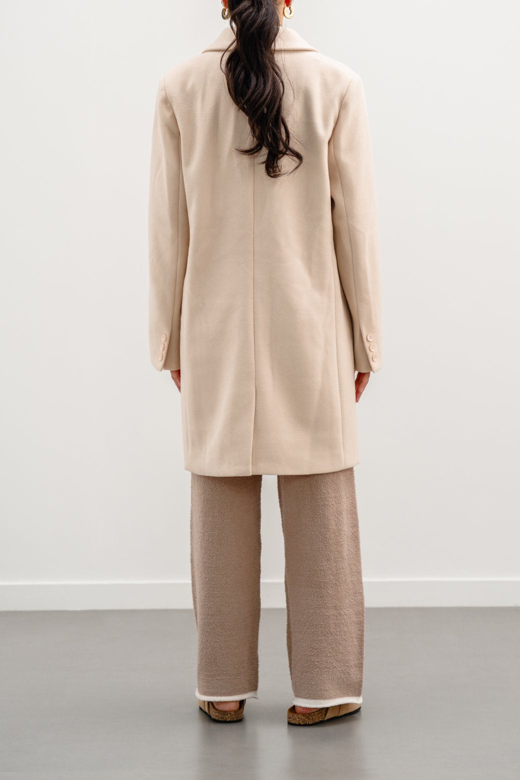 BEIGE RIZA DOUBLE BREASTED COAT