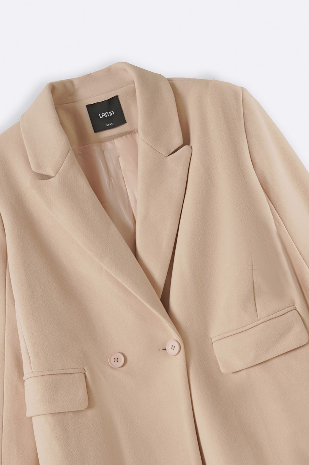 BEIGE RIZA DOUBLE BREASTED COAT