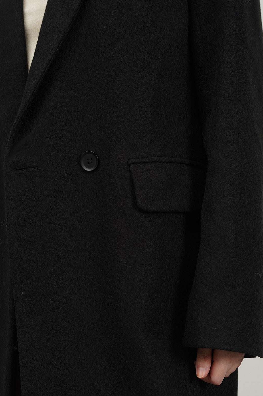 BLACK RIZA DOUBLE BREASTED COAT