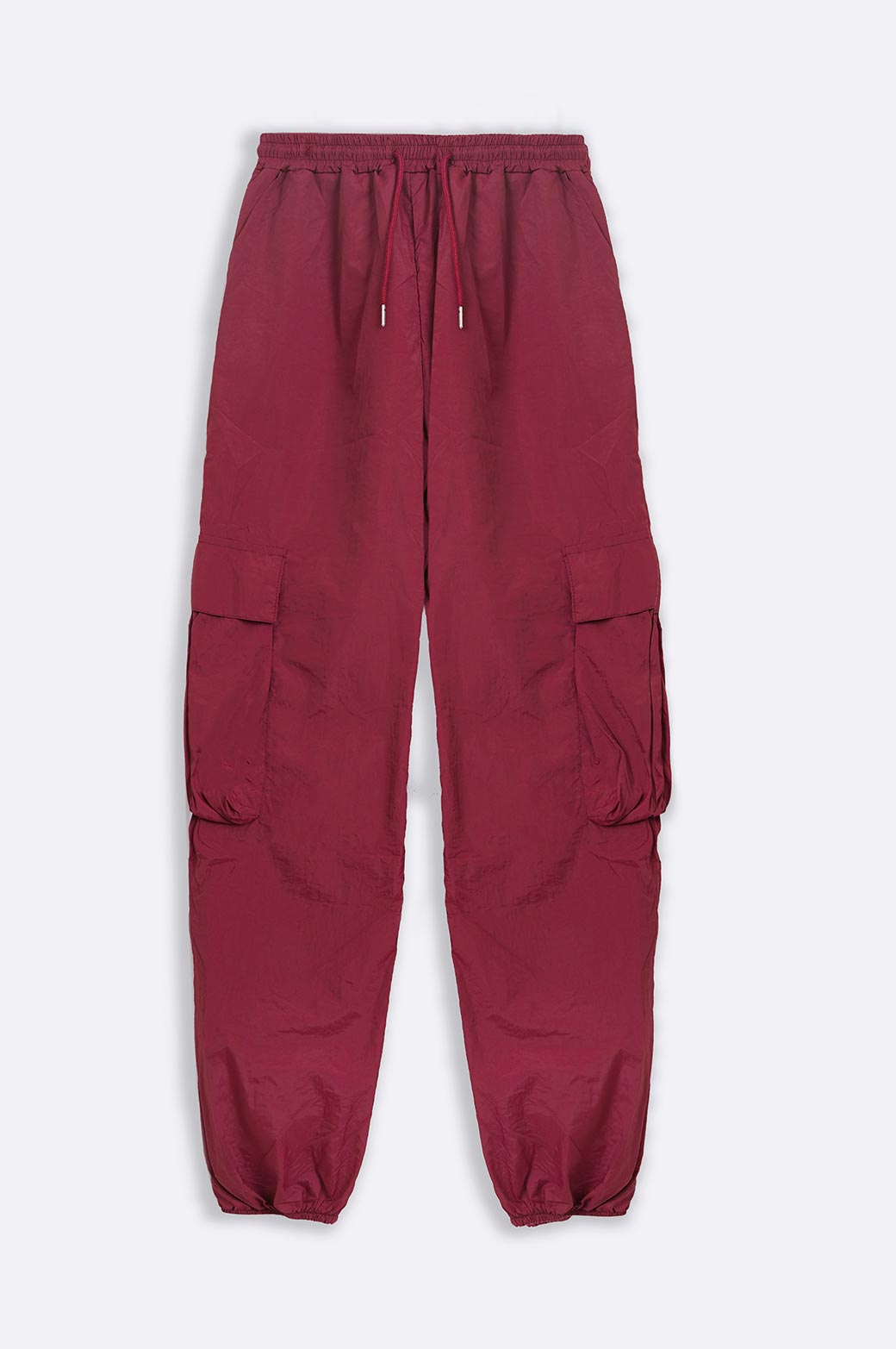 MAROON PARACHUTE DRAWSTRING PANTS