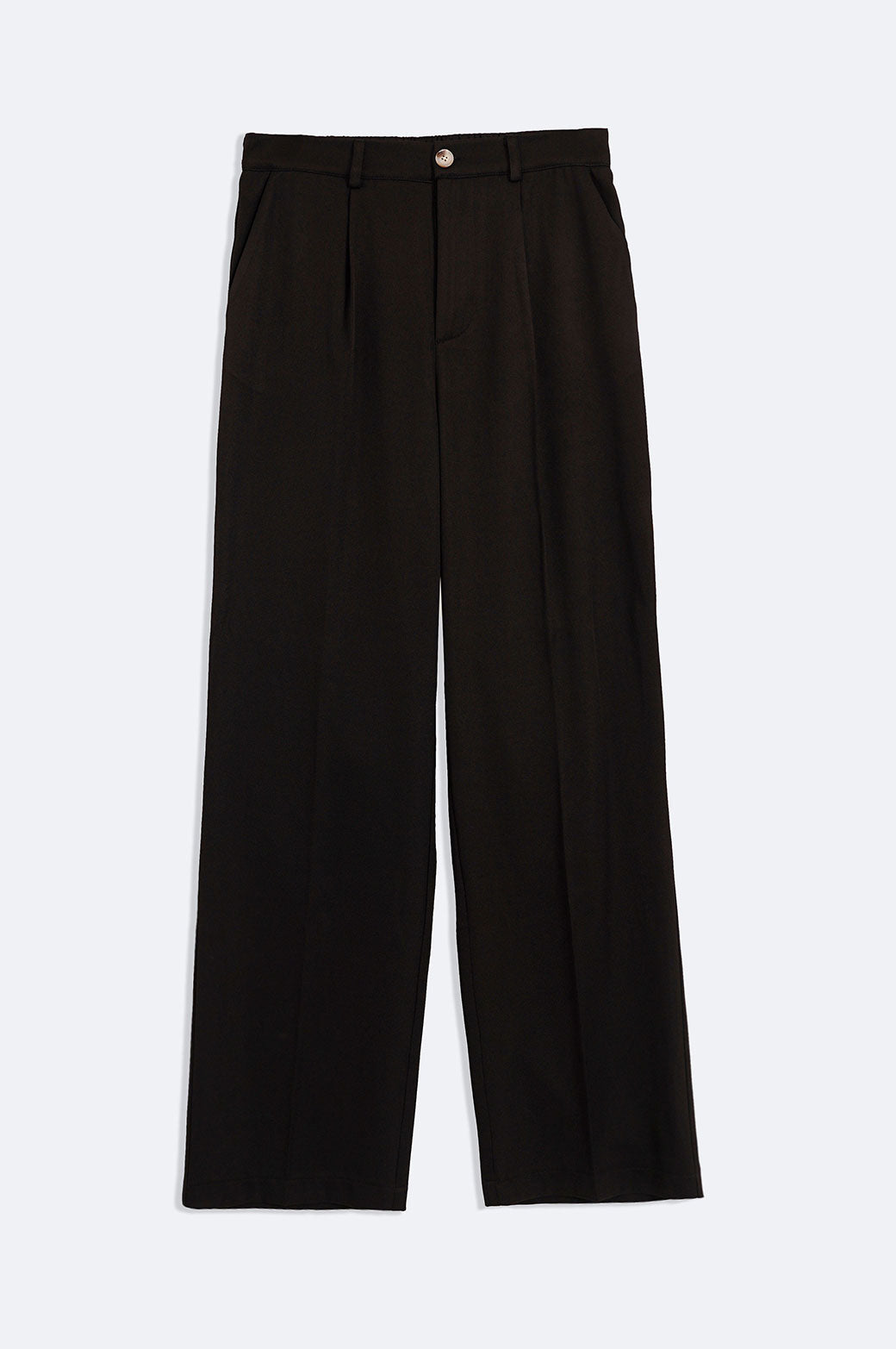 BLACK STRAIGHT TAILORED PANTS