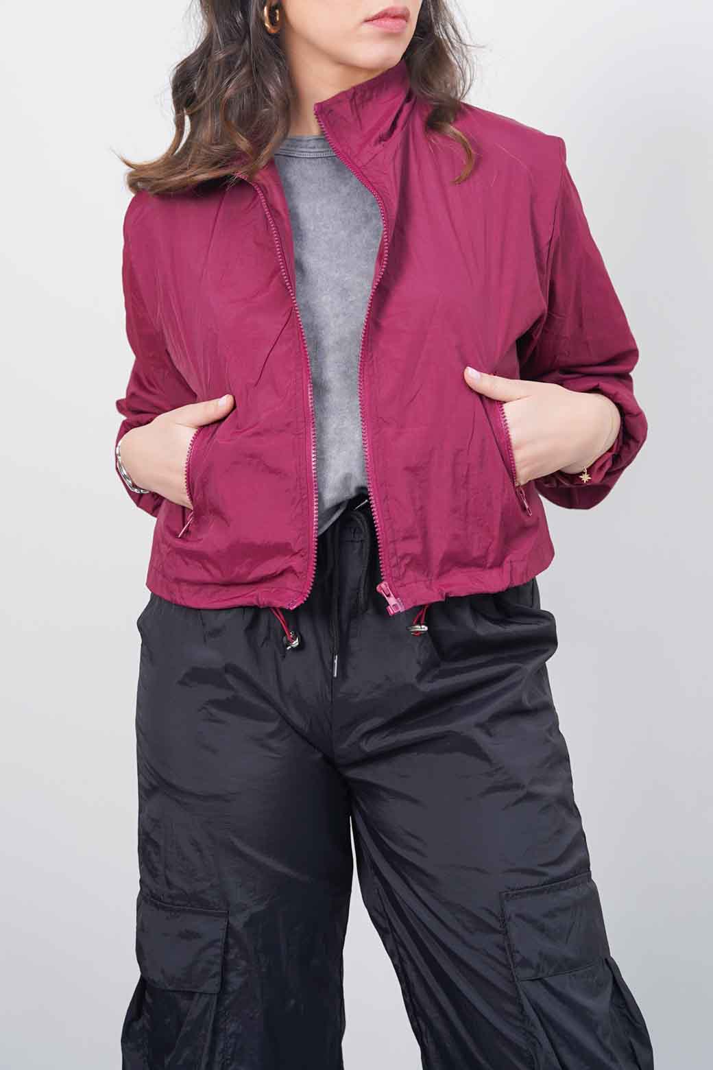 MAROON PARACHUTE JACKET