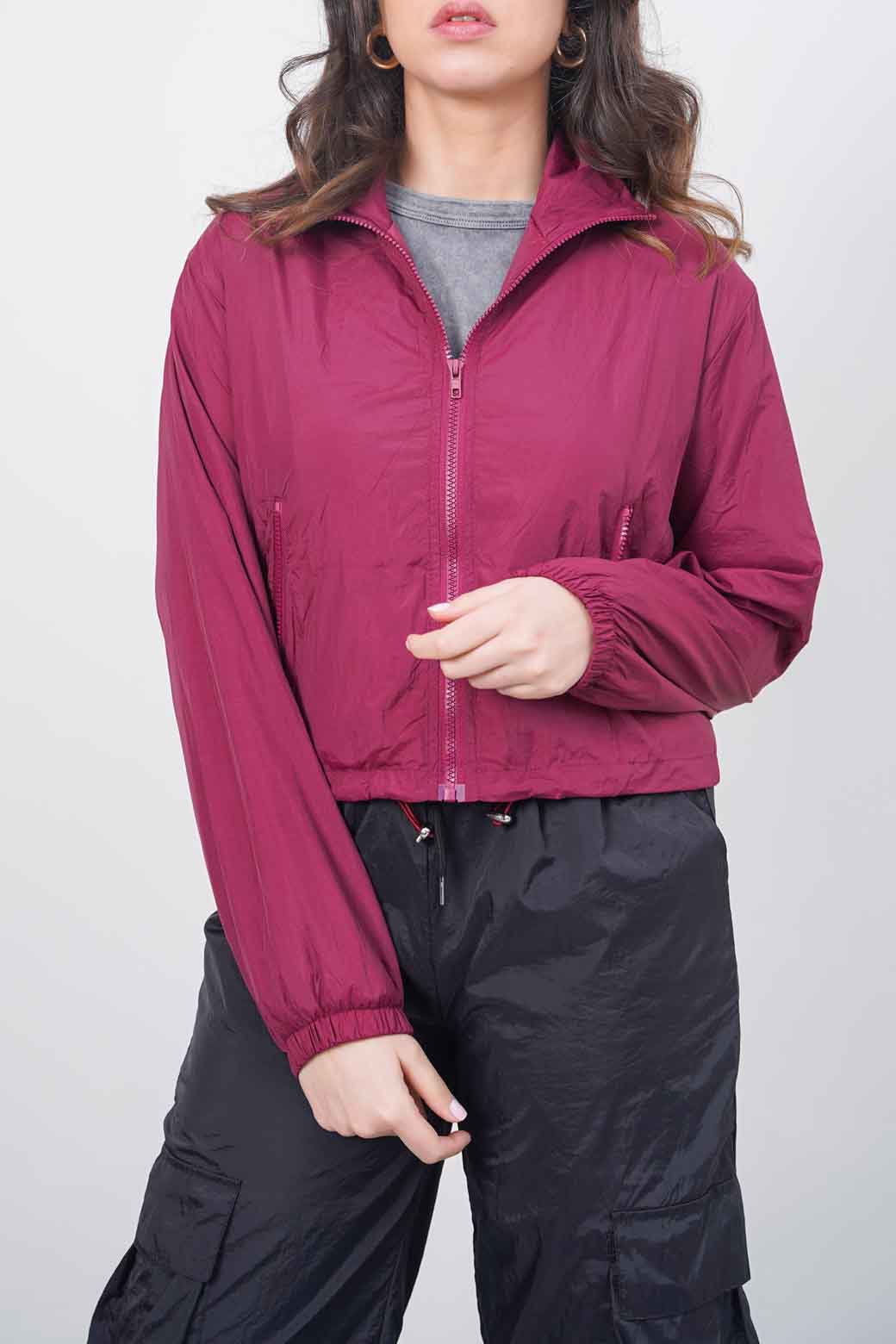 MAROON PARACHUTE JACKET