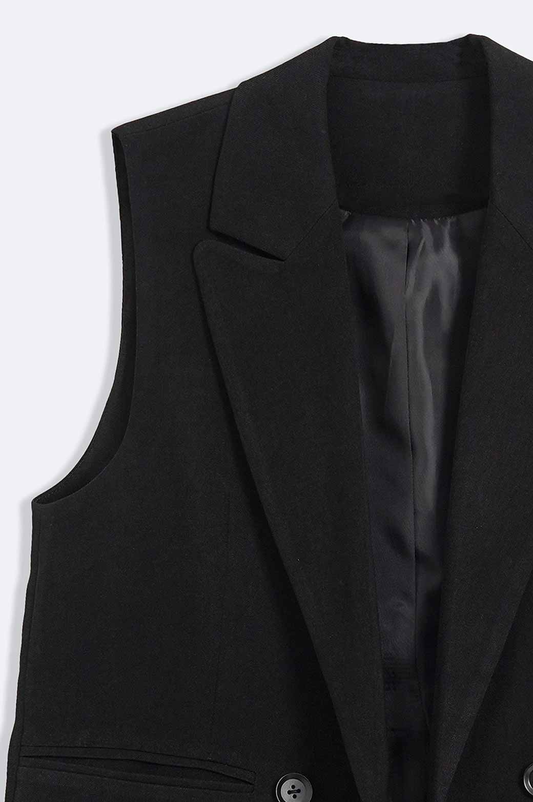 BLACK SLEEVELESS BLAZER