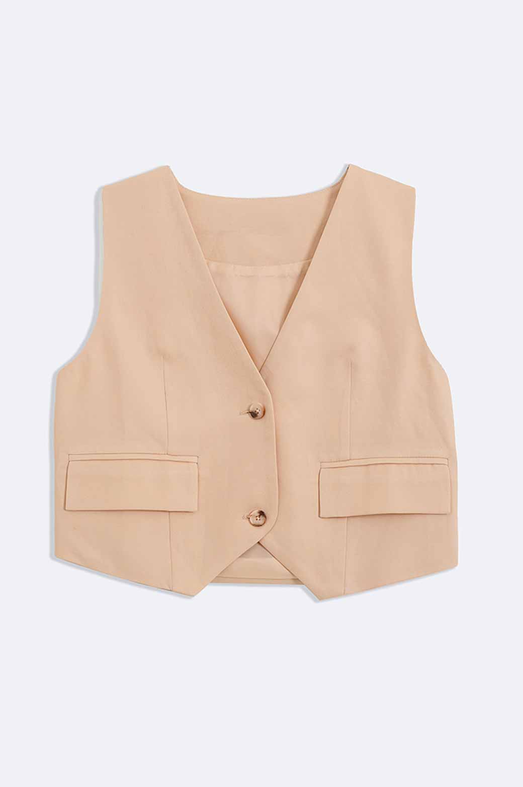 CREAM WAISTCOAT WITH POCKETS