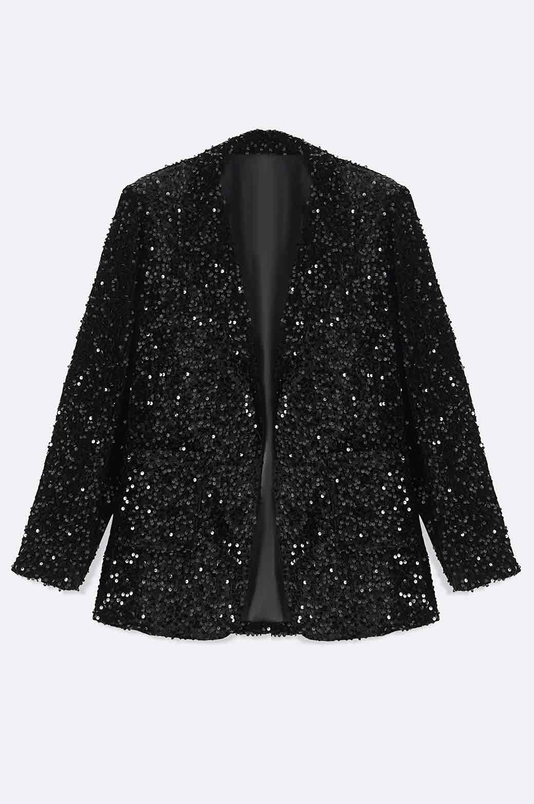 ALL BLACK SEQUINNED EVENING BLAZER