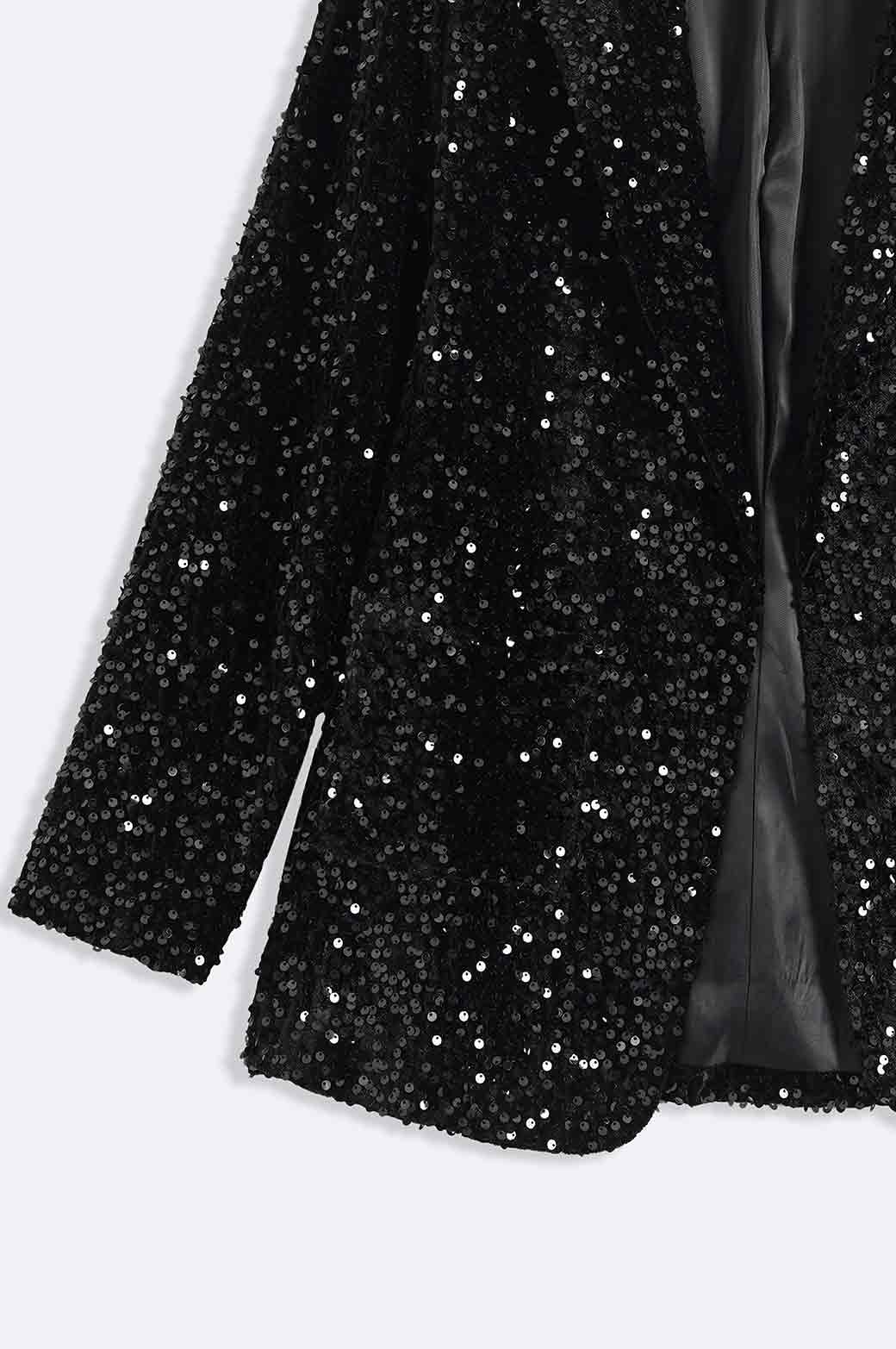 ALL BLACK SEQUINNED EVENING BLAZER