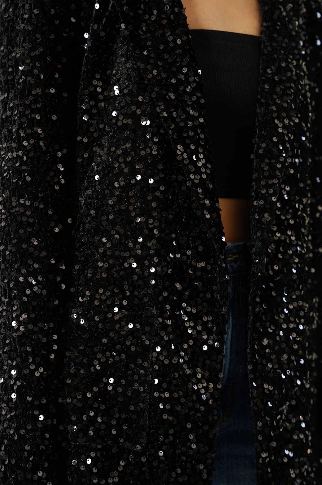 ALL BLACK SEQUINNED EVENING BLAZER