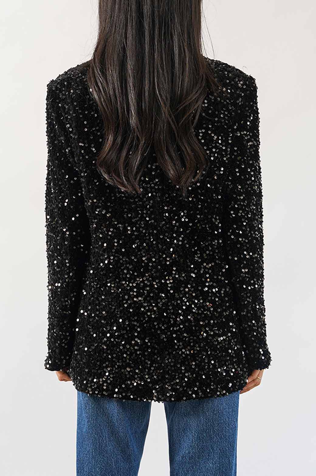 ALL BLACK SEQUINNED EVENING BLAZER