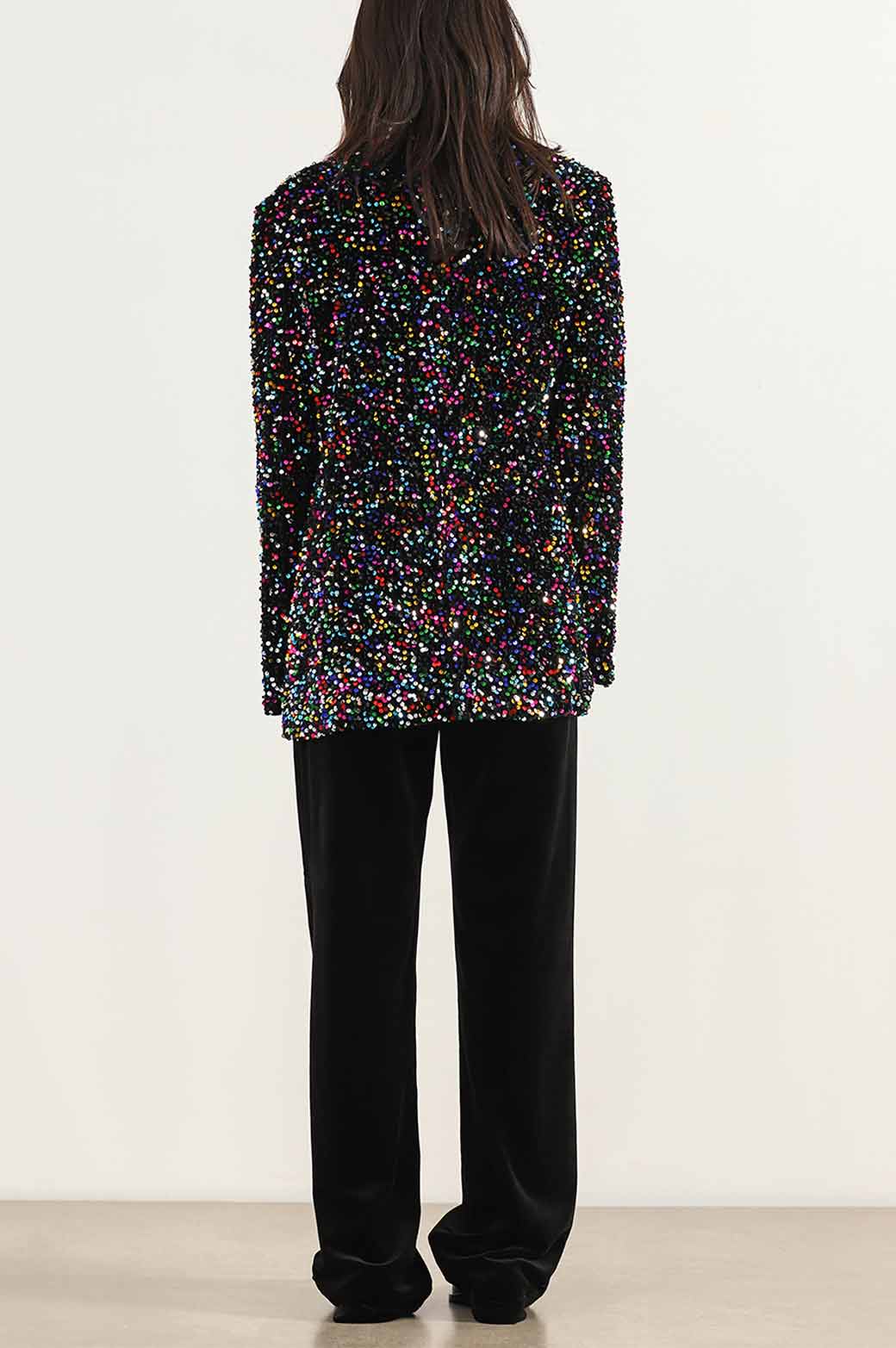 BLACK SEQUINNED EVENING BLAZER