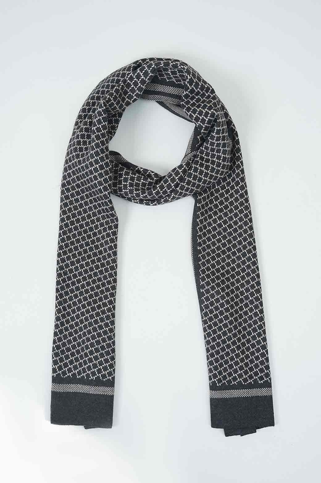 CREAM WOVEN PATTERNED SCARF