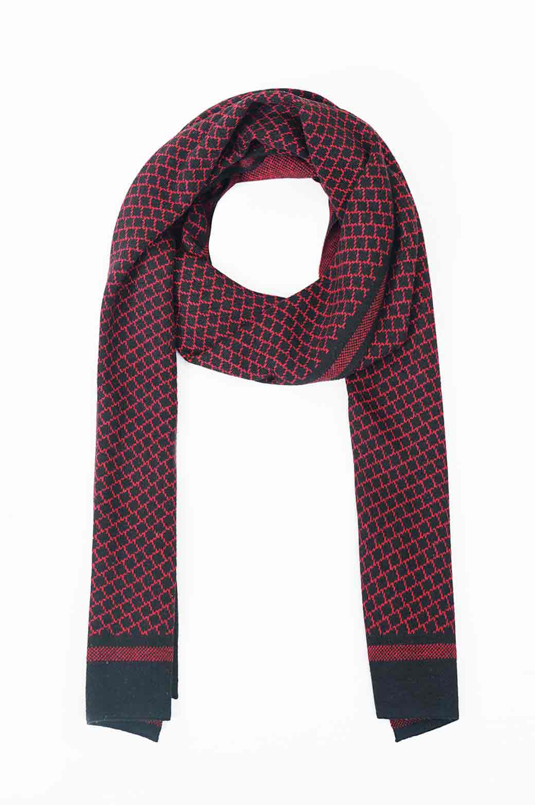 MAROON WOVEN PATTERNED SCARF