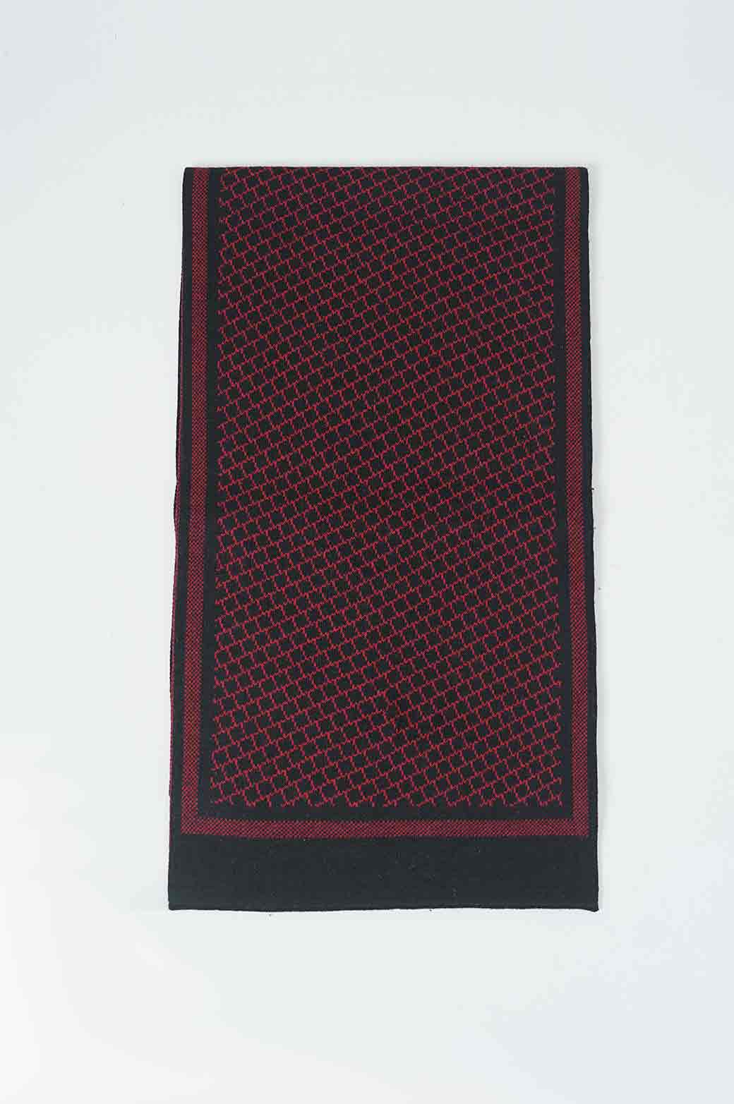 MAROON WOVEN PATTERNED SCARF