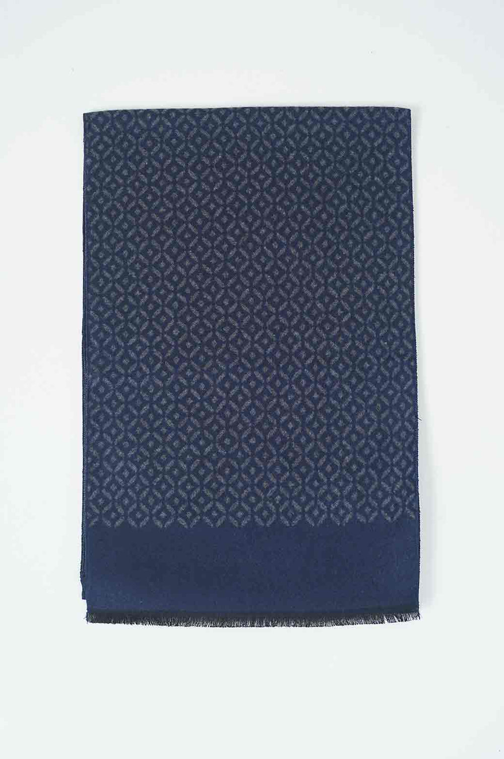 BLUE GEOMETRIC WOVEN SCARF