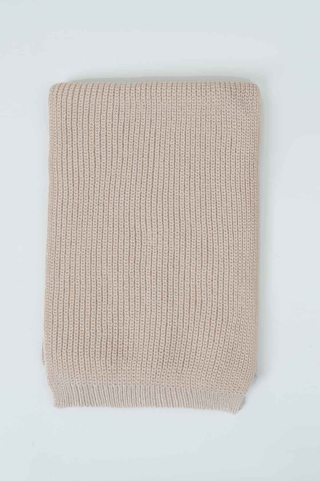 BEIGE BASIC KNIT SCARF