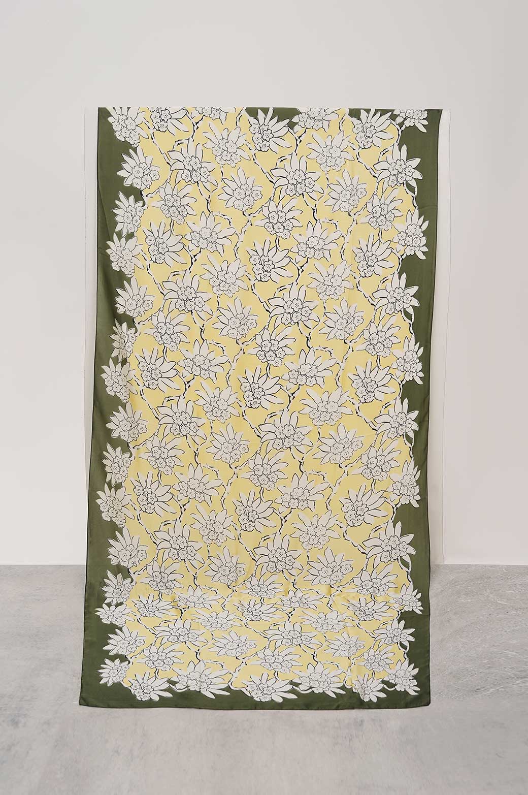 GREEN FLORAL PRINTED SCARF