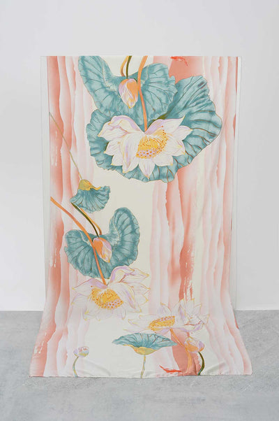 TEAL WATER LILLY SCARF