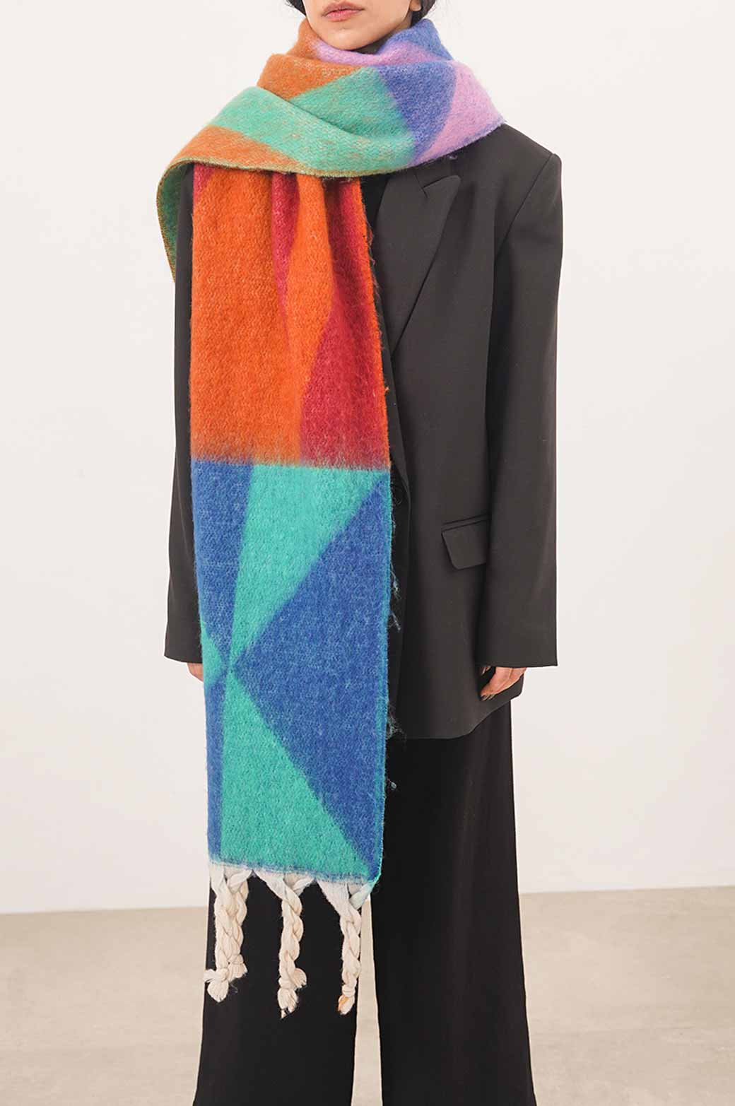 PINK PLUSH ABSTRACT SCARF