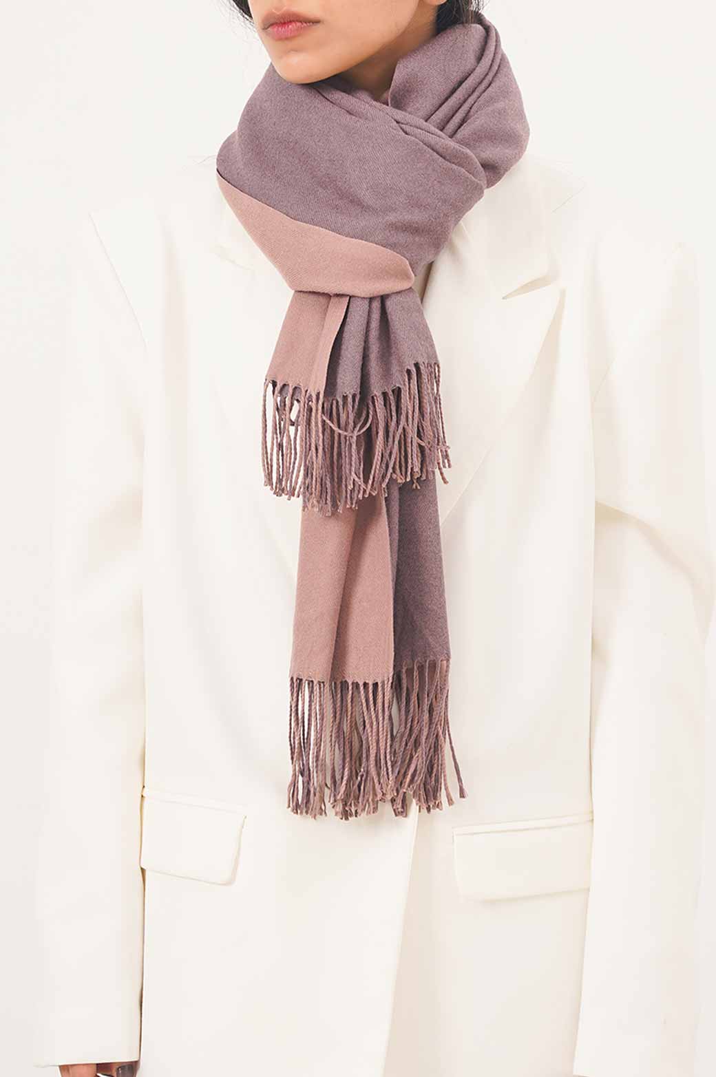 BEAN PASTE TWO-TONE SOFT SCARF