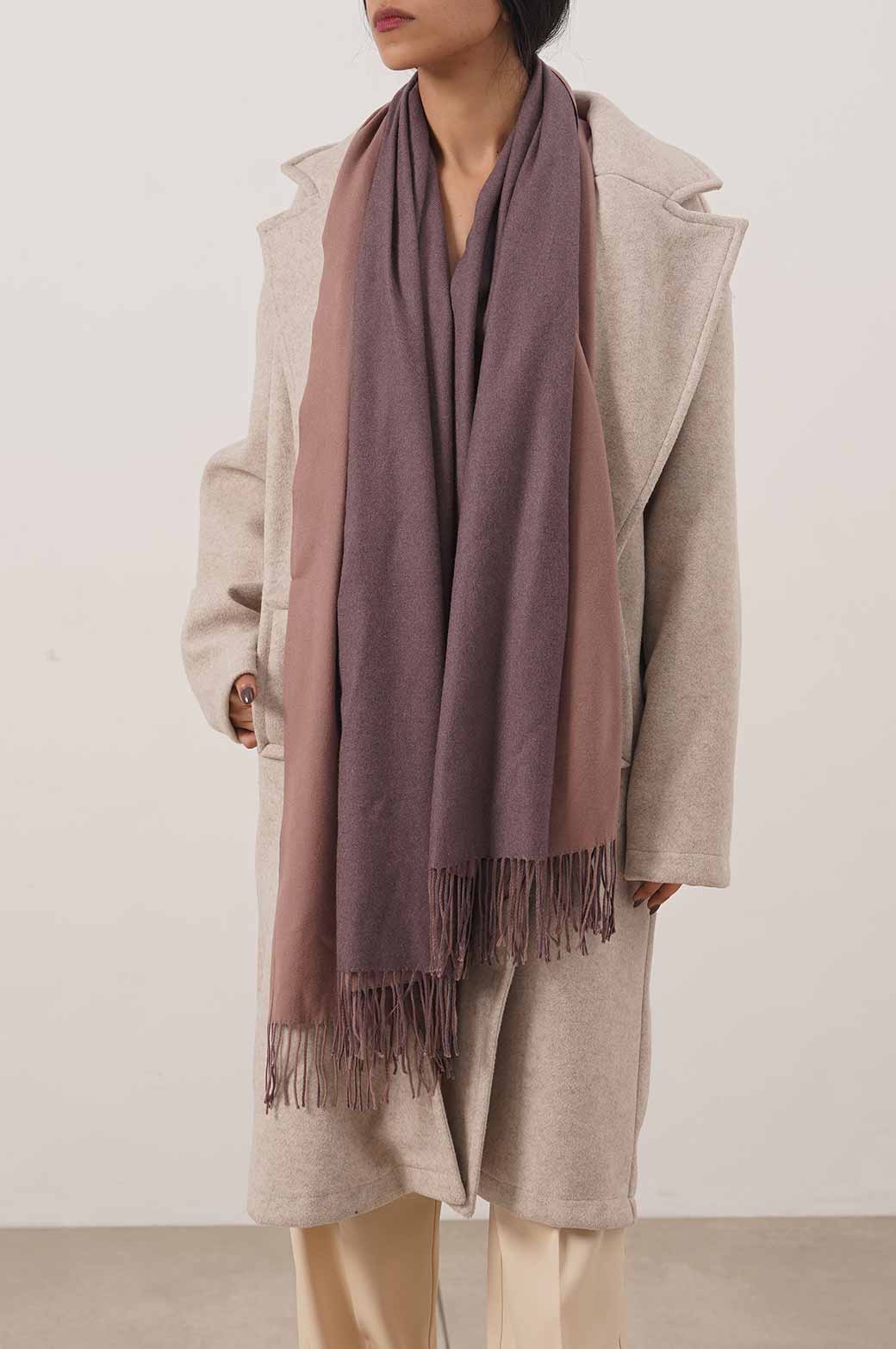 BEAN PASTE TWO-TONE SOFT SCARF