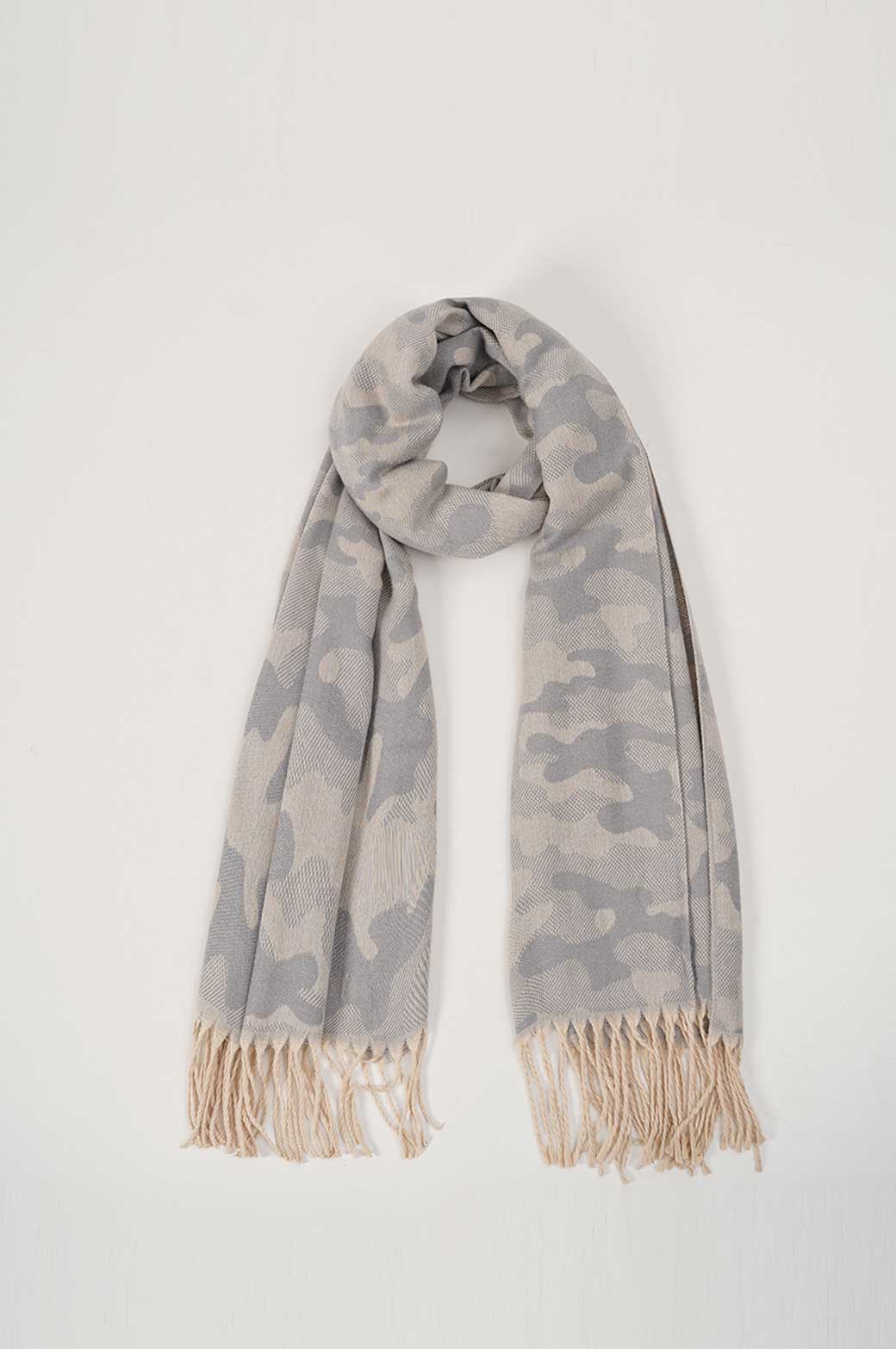 GREY CAMOUFLAGE WINTER SCARF