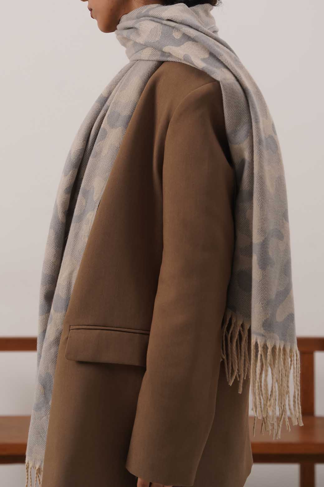 GREY CAMOUFLAGE WINTER SCARF