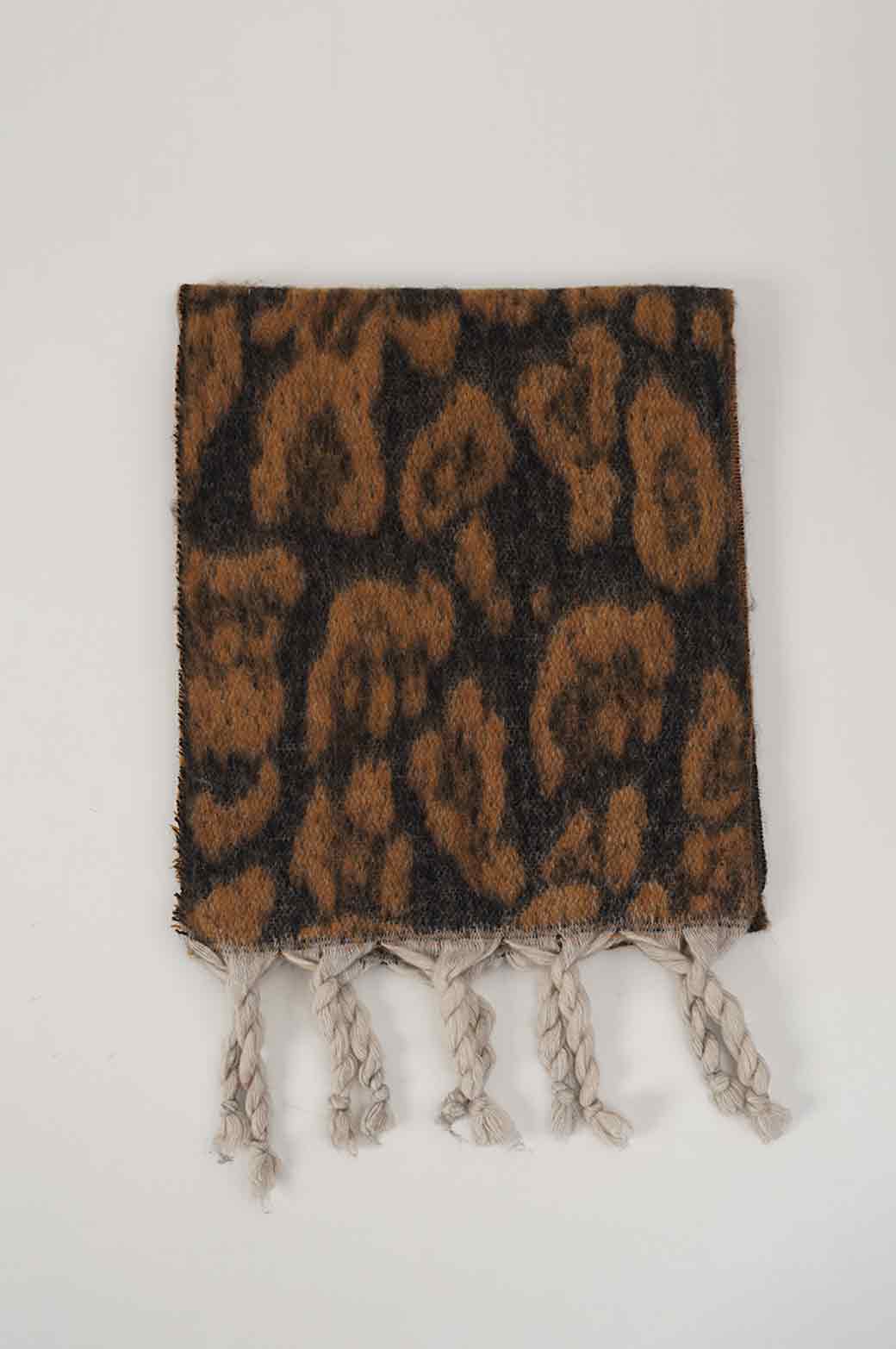 BLACK KHAKI PLUSH JUNGLE SCARF