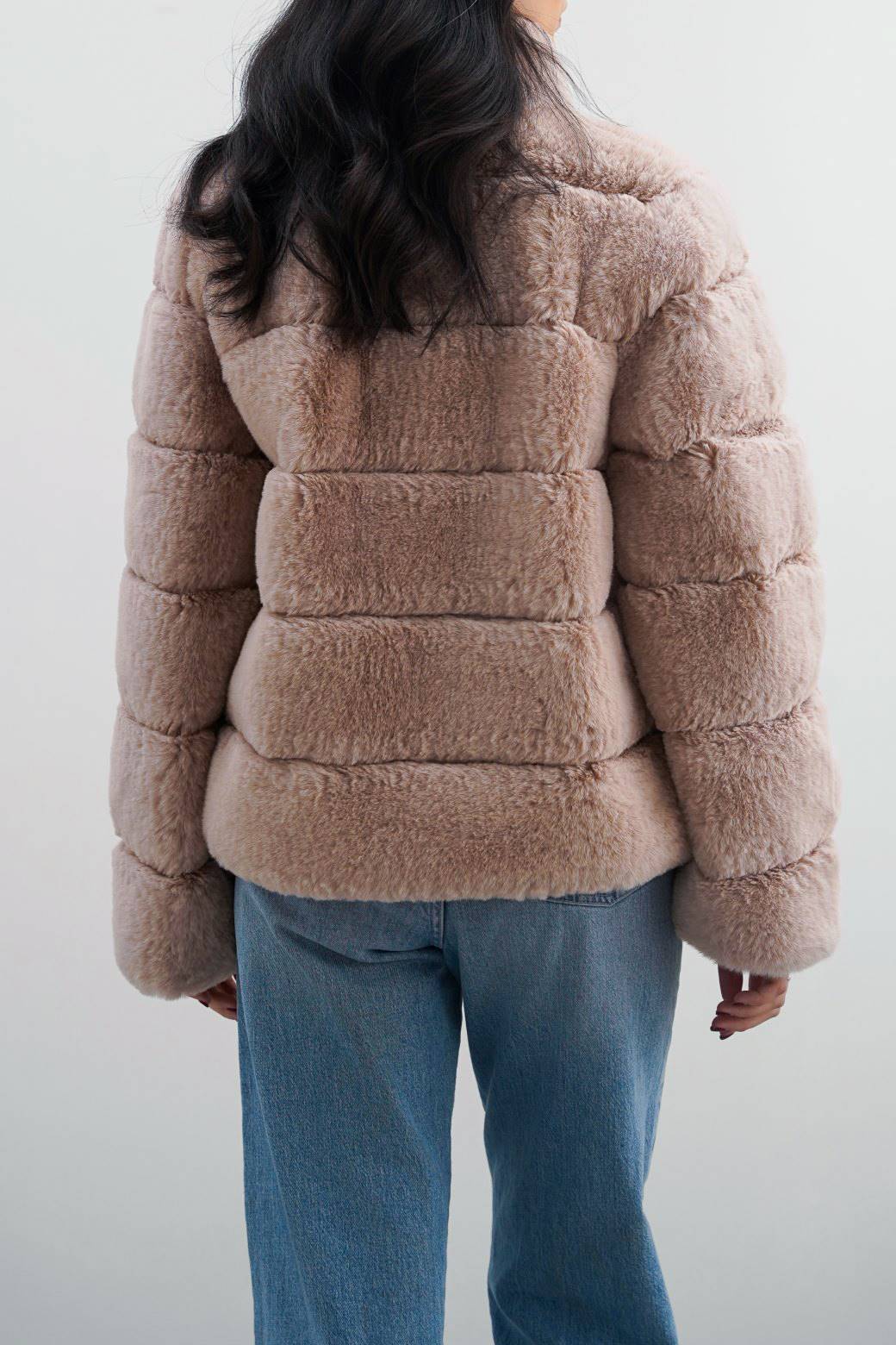 BEIGE PLUSH FUR JACKET