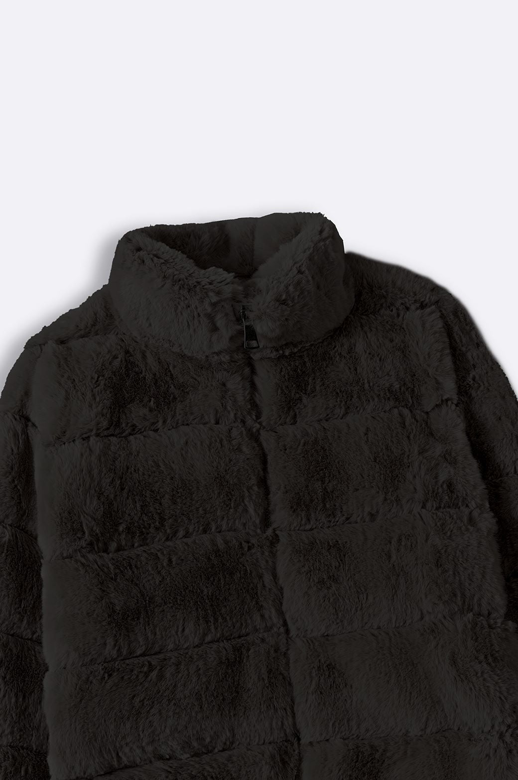 BLACK PLUSH FUR JACKET