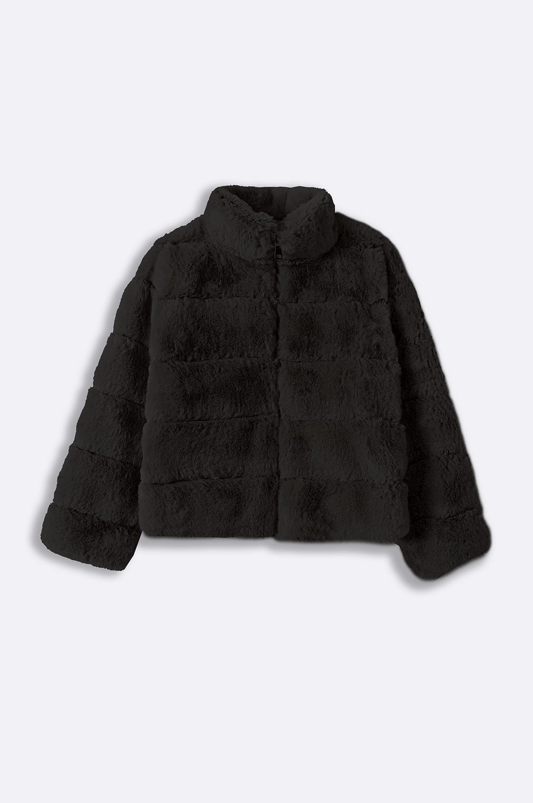 BLACK PLUSH FUR JACKET