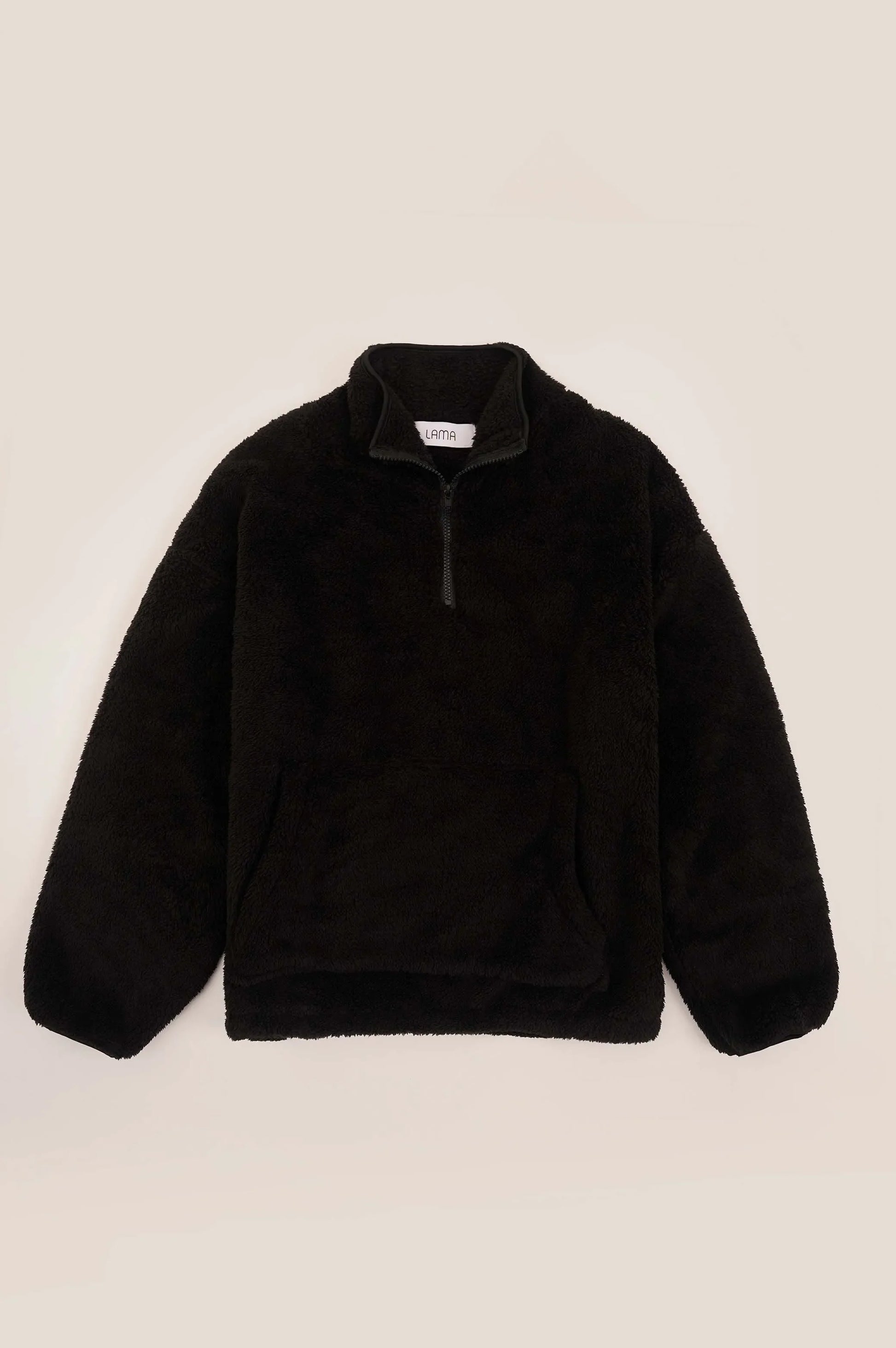 BLACK MOCK NECK FUR JACKET