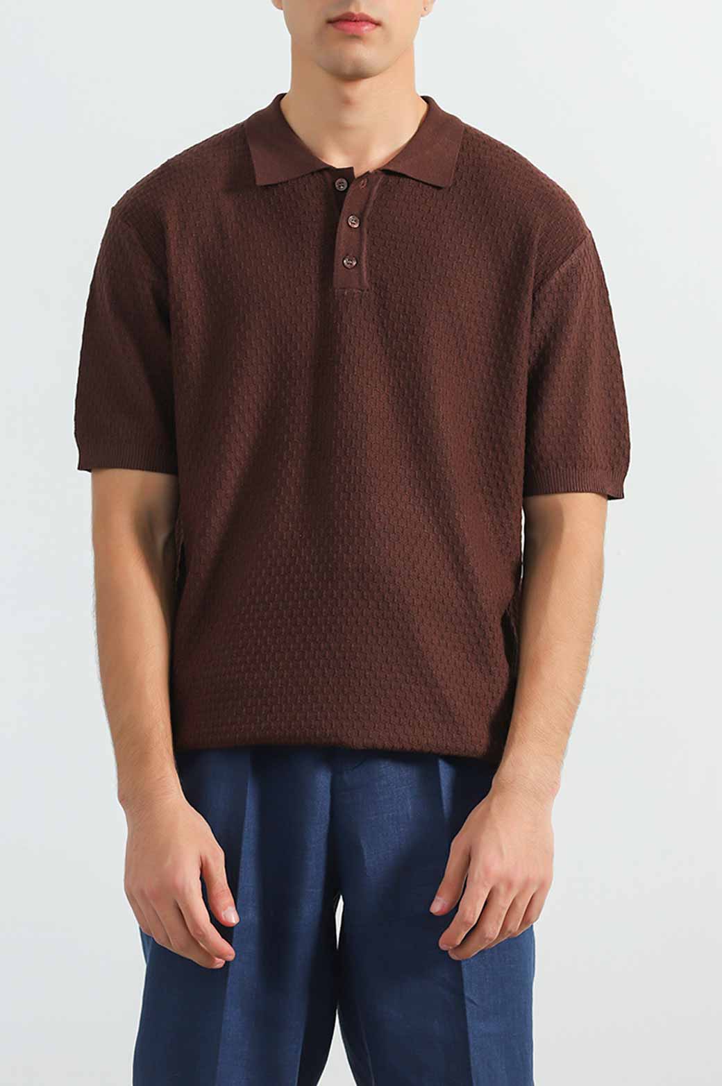 CHOCOLATE TEXTURED POLO