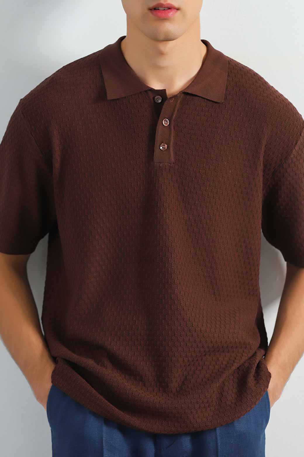 CHOCOLATE TEXTURED POLO