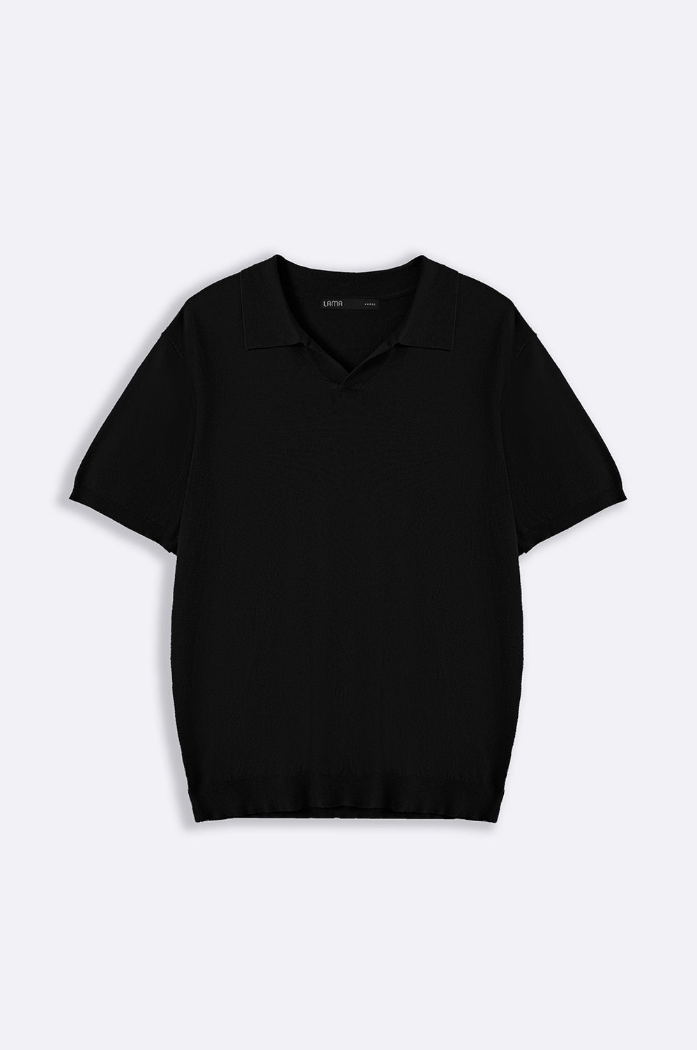 BLACK TEXTURED POLO