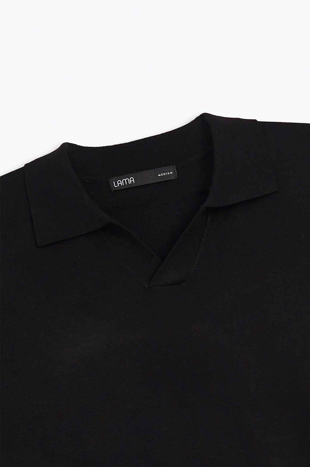 BLACK TEXTURED POLO